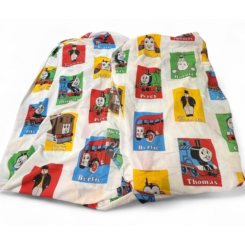 Vintage 1992 Thomas the Tank Engine Twin Fitted Sheets Lot of 2 USA Made